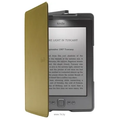 Amazon Kindle Lighted Leather Cover Olive Green