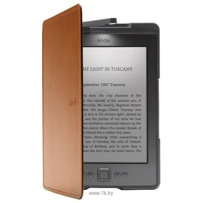 Amazon Kindle Lighted Leather Cover Saddle Tan