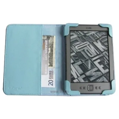 iPearl mCover leather case for Amazon Kindle 4th Gen Aqua