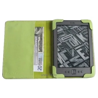 iPearl mCover leather case for Amazon Kindle 4th Gen Green