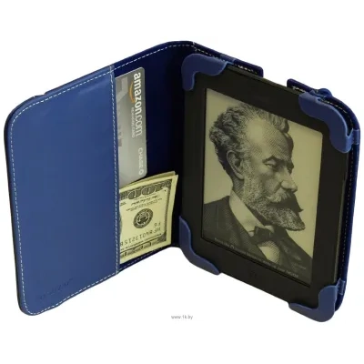 iPearl mCover Leather Case for Barnes & Noble Touch 6-inch Blue