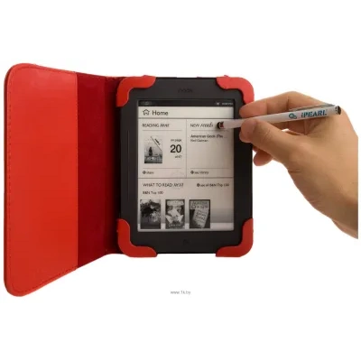 iPearl mCover Leather Case for Barnes & Noble Touch 6-inch Red